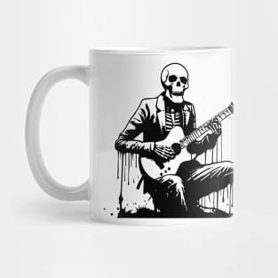 skeleton plays the guitar Mug